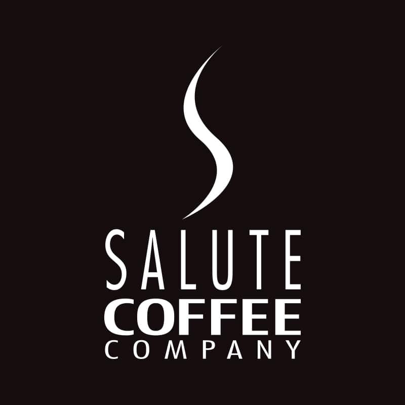 Salute Coffee Company Logo. Stylized S resembling steam coming up from a coffee.